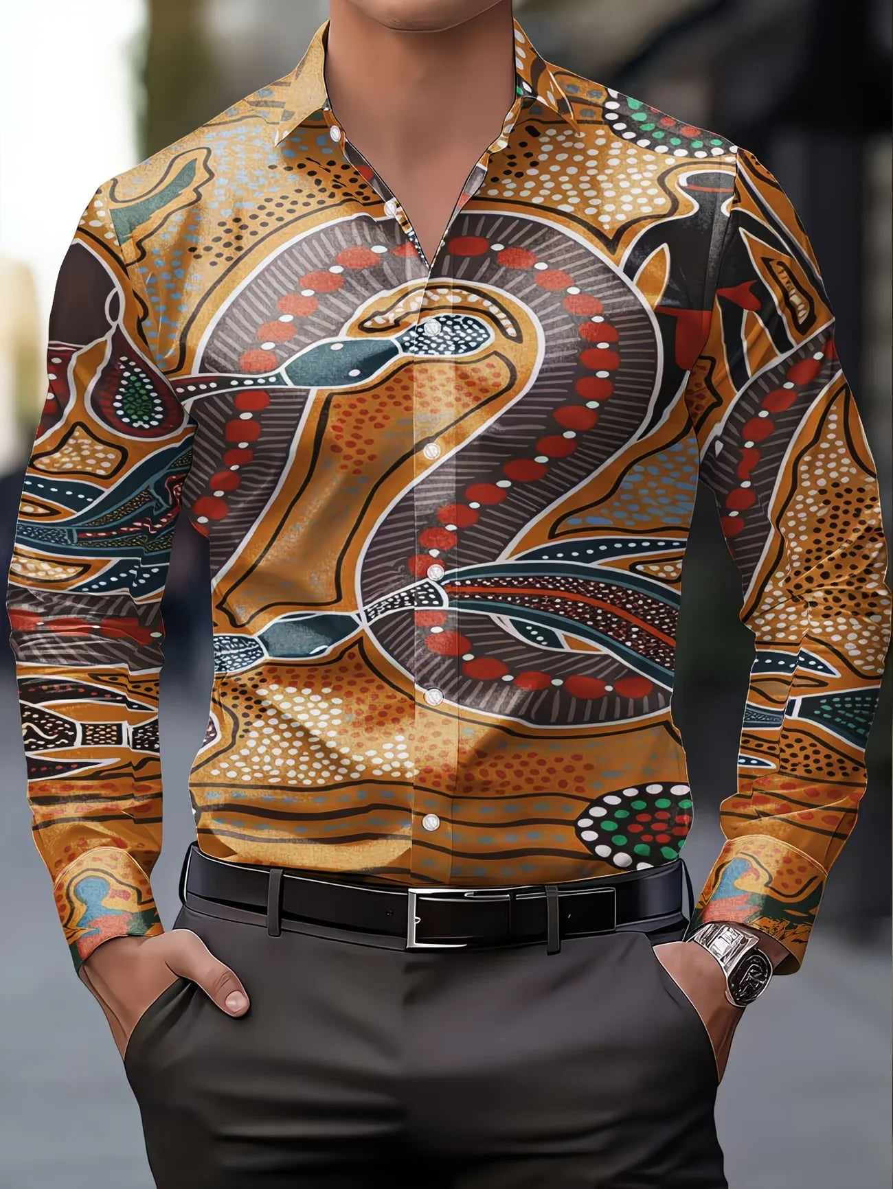 New Van Gogh Starry Sky Sunflower 3D Printed Men's Long Sleeve Shirt with Collar Art Style Shirt Clothing