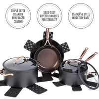 Thyme & Table Nonstick 12-Piece Cookware Set, Rose Gold