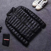 Winter Down Jacket Men White Duck Coat Windproof Warm Travel Camping Overcoat New in Thicken Solid Color Hooded Male Clothing