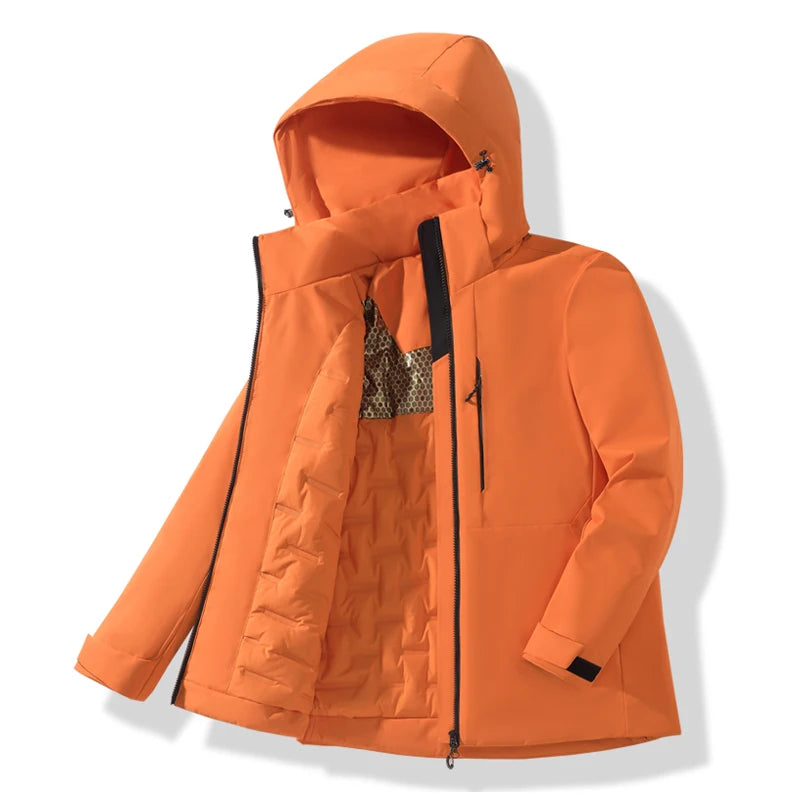 EUMERGX Men's Women's Winter Coat Waterproof Windproof Warm Fleece Jacket Unisex Hiking Camping Skiing Climbing Windbreaker