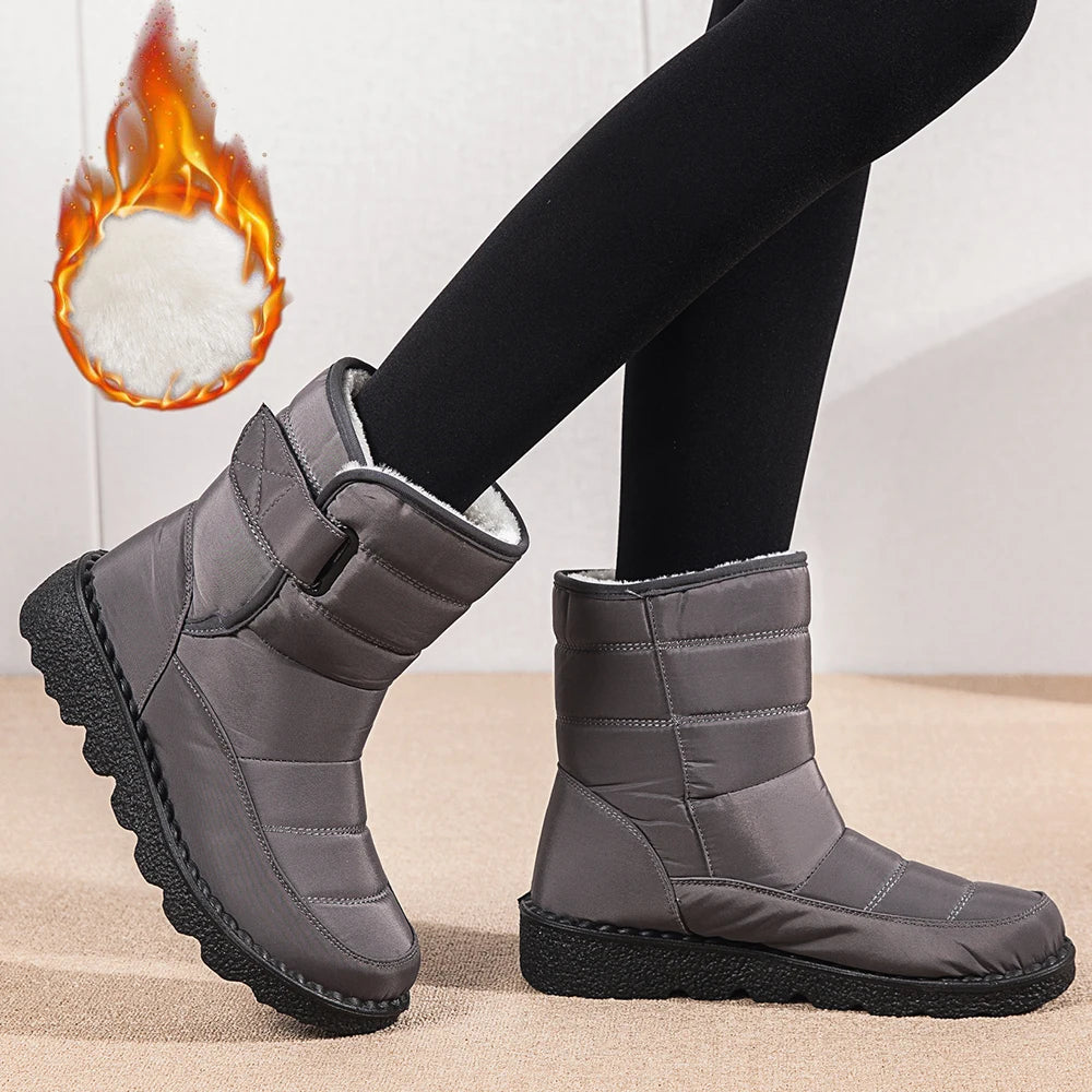 Waterproof Winter Boots for Women 2025 New Faux Fur Long Plush Snow Boots Woman Platform Shoes Warm Cotton Couples Ankle Boots