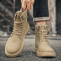 Men's British casual boots four seasons new soft-sole non-slip high-top boots fashion youth outdoor comfort sports tooling boots