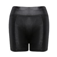 2024 Sexy Womens Shorts Shiny Elastic High Waist Shiny Faux PU Leather Short Pants Slim Hot Dance Clubwear Mini Shorts