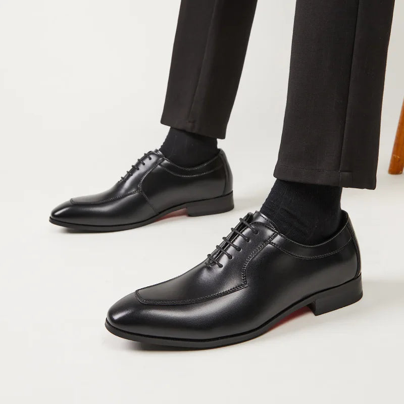 New Man Genuine Leather Dress Shoes Formal Shoes Rubber Sole Business Office Male Wedding Party Shoes Oxford Men Italian Shoe