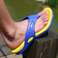 YRZL Men's Flip Flops Massage Granule Men Slippers Comfortable Beach Sandals Men Casual Shoes House Flip Flops Bathroom Shoes