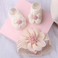 Baby Headband Sock Set, Soft and Comfortable Headband, Baby Crown Flower Headband, CHILDREN'S Boat Socks, Floor Socks
