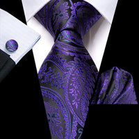 Hi-Tie Blue Business Solid 100% Silk Men's Tie NeckTie 8.5cm Ties for Men Formal Luxury Wedding High Quality Gravata