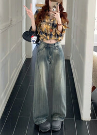 Casual Loose Jeans Wide Leg Flared Trousers High Waist Comfort Stretch Denim Pants for Women Fashion Trend  Women's jeans