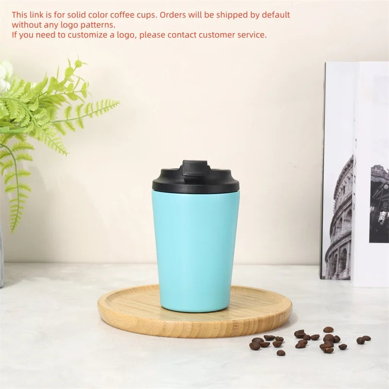 Insulated cup stainless steel coffee cup, vacuum bottle, insulated water hot and cold juice ice drink leak proof cup Customizabl