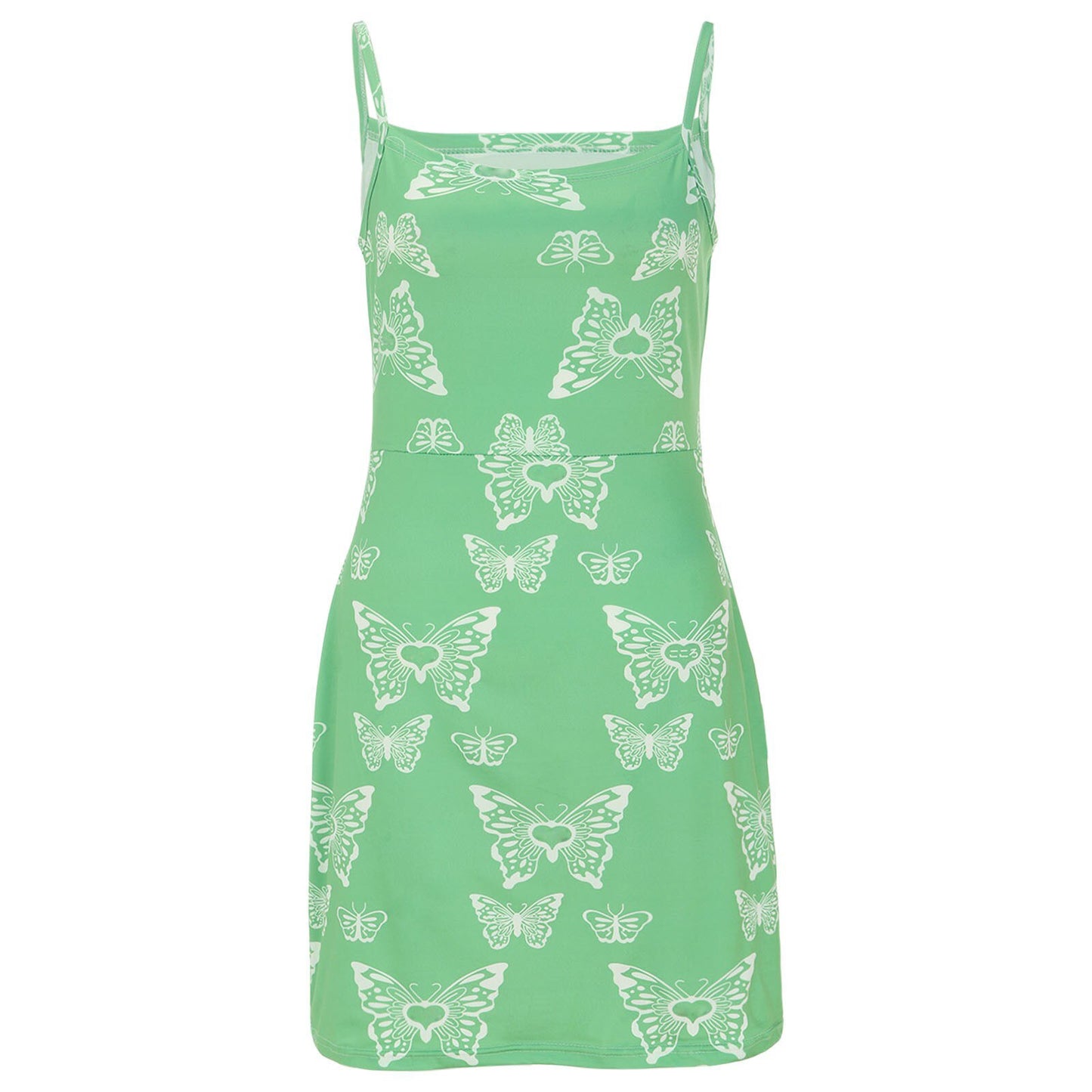 Women Sexy Mini Dress 2023 Summer European And American Butterfly Print Bodycon Sleeveless Dress