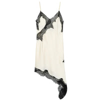 HXAO Womens Dresses Lace Asymmetric Slip Dress Summer 2025 Sexy Evening Dresses Ladies Mini Brown Sleeveless Backless Vestidos