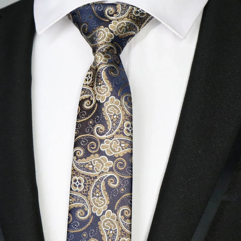 New Slim Narrow Skinny 6CM Mens Necktie Neck Ties For Man Plaids Polka Dot Striped Jacquard Cravat Business Party Corbatas