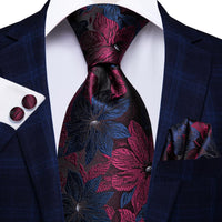 Hi-Tie Blue Business Solid 100% Silk Men&#39;s Tie NeckTie 8.5cm Ties for Men Formal Luxury Wedding High Quality Gravata