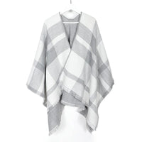 2023 Women's V-neck Cashmere Bat Sleeved Poncho Cape Coat Shawl Cardigan Argyle with Tassels Detail Female Spring Autumn Ponchos