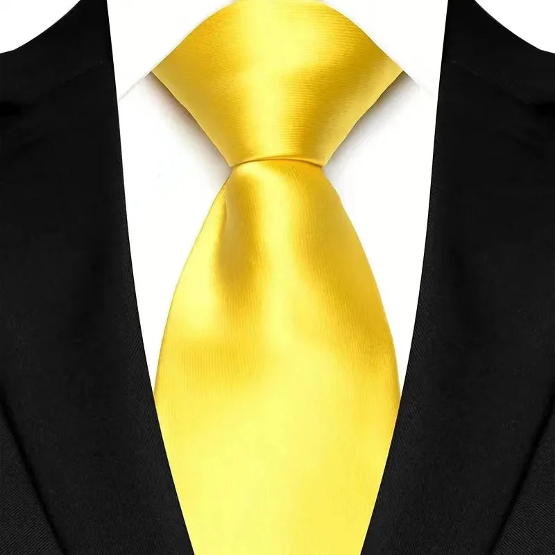 8cm Width Yellow Color Neck Ties For Men Paisley Dots Necktie Handmade Business Formal Tie Suit Accessories Tuxedo Cravat