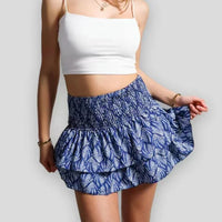 C.New S 2024 Hot Selling Womens Sexy Fashion Skirt Pleated Ruffle Printed Vintage Skirt For Ladies Vestido De Mujer