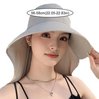 Fashion Summer Women Sun Hat Empty Top 50+ UPF Wide Brim Bucket Hat UV Protection Fishing Cycling Neck Cover Cap Ladies/Girls