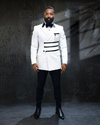 Fashionable Plaid Men's Suit 2 Piece Formal Party Suit for Male Wedding Groom Tuxedo Double Breasted Jacket Pants