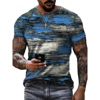 Summer Graffiti 3D Print Men's T Shirts Streetwear Polyester Crew Neck Short Sleeved Tops Casual Loose T-Shirts Men Clothing 6XL