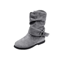 Botines Fashion Women Boot Suede and Calf Fashion Boot Fall Low Heel Foot Cover British Wind Platform Boot Large Size Women Shoe