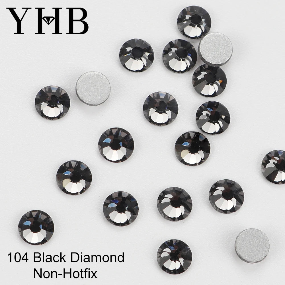 YHB 101-133Cold Fixation Crystal Cristales Flatback Silver Back Non Hotfix Rhinestones For Bags Shoes Garment Phone DIY Nail Art