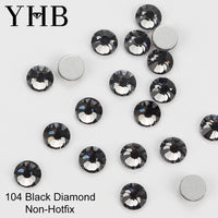 YHB 101-133Cold Fixation Crystal Cristales Flatback Silver Back Non Hotfix Rhinestones For Bags Shoes Garment Phone DIY Nail Art