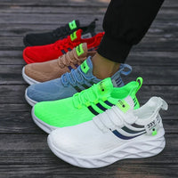 Men's Summer Breathable Mesh Shoes Lightweight Non Slip Knit Running Sneakers Trendy Aesthetic Focused Jogging Basketball Shoes
