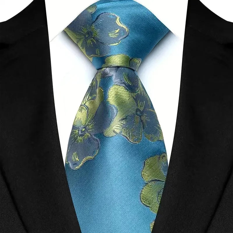 Luxury 8CM Mens Necktie Floral Paisley Classic Ties For Man Groom Jacquard Woven Neck Tie Business Wedding Party