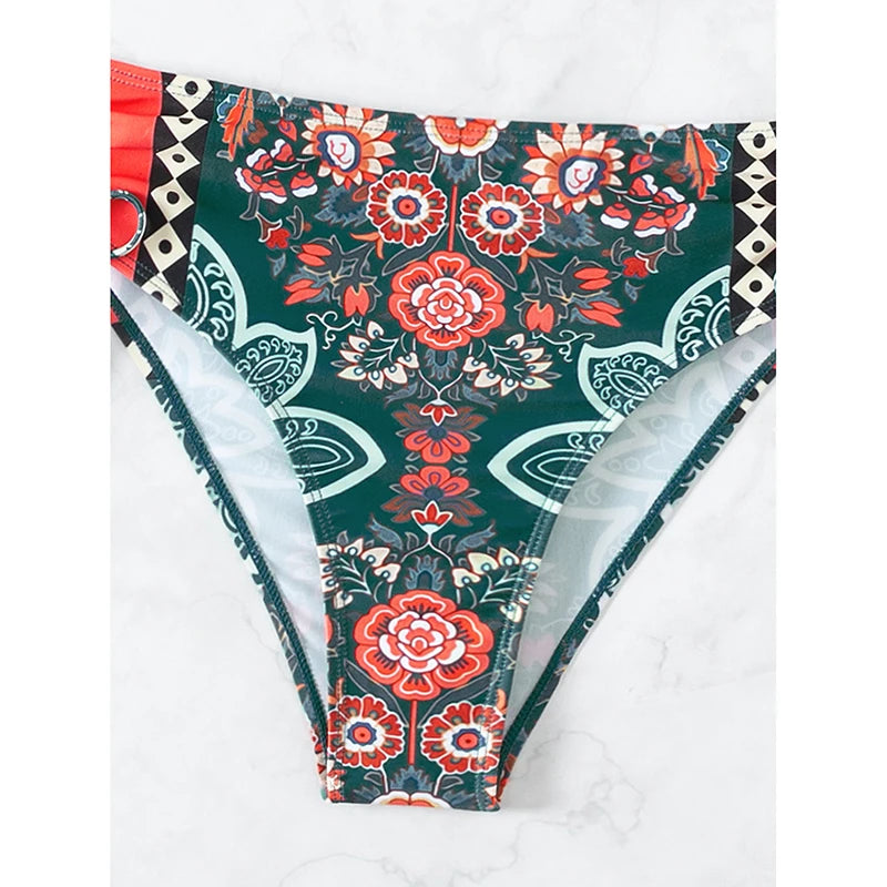 2025 New Women Bikinis Set Swimsuit Swimwear Plus Size Push Up Large Big Floral Swimming Suits Beachwear Bathing Suits ﻿