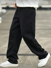 Men's Wide Leg Jeans - Oversized Straight Fit Denim Pants with Casual Drop Crotch