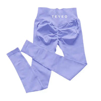 TEVEO Leggings Leggings de yoga sans couture pour femmes Corset taille moyenne collants de fitness hanches à volants Leggings d'
