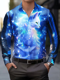 New Van Gogh Starry Sky Sunflower 3D Printed Men's Long Sleeve Shirt with Collar Art Style Shirt Clothing