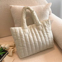 1pcs Ladies Tote Bags Large Capacity Cotton Padded Bag Solid Color Casual Fashion Nylon Elegant for handbag