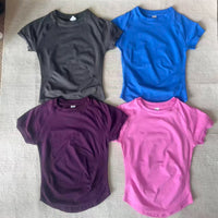 ARFTE Gym T Shirt Short Sleeve Yoga Top Women's Round Neck Seamless High Stretch Fitted Sports Gym Shirt Workout Clothing