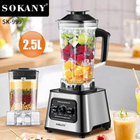 Multi-Function Professional Blender, Professional-Grade 6000W, 2.5 liters Low-Profile Container, Silver, Self-Cleaning