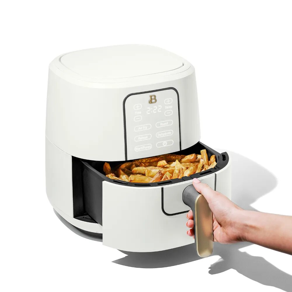 Beautiful 6 Quart  creen Air Fryer, White Icing by Drew Barrymore
