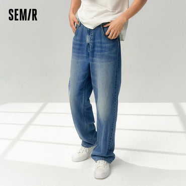 Semir Denim Jeans Men 2025 Summer New Loose-Fit Straight-Leg Soft Denim Pants Fashionable And Vintage