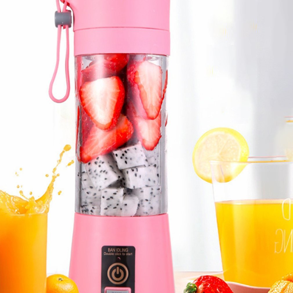 4 Blades 380ml Portable Juicer USB Rechargeable Smoothie Blender Mini Food Processor Personal Blender Juice Blenders