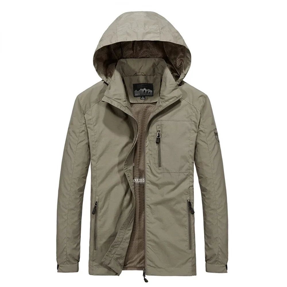 Men's Windbreaker Jackets Waterproof Hooded Water Proof Wind Breaker Casual Coat Male Clothing  Autumn Jackets Men TOP