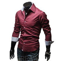 Mens Casual Shirts 2022 Single Breasted Mens Slim Fit Dress Long Sleeve Shirts Soild Male Social Shirts Designer Chemise Homme