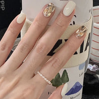 24Pcs Short Square False Nails with Jelly Adhesive Glitter Gradient Design Detachable Fake Fingernails Full Cover Press on Nails