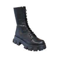 Boots Women New Mid Calf Autumn Winter Fashion Lace-up Ladies Chelsea Zipper Botas Mujer Boots Sports Platform Heel Ladies Shoes