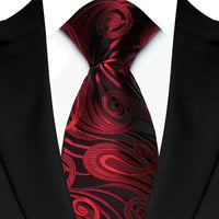 New Design Wedding 8CM Men Tie Dark Red Striped Paisley Flower Neckties For Men Business Party Groom Collar Accessories Gift