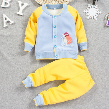 Baby Clothes Sets Boys Girls Cotton Outfit Knit Clothing Suit Kids Girls Knitted Jacket+Pants 2Pcs