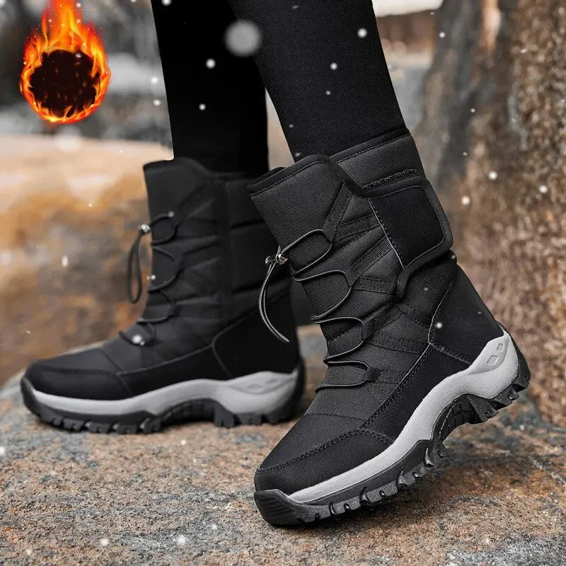 Winter Hiking Shoes Women Snow Boot Plush Fashion Ankle Boots High Top Waterproof Warm Fur Boots Platform