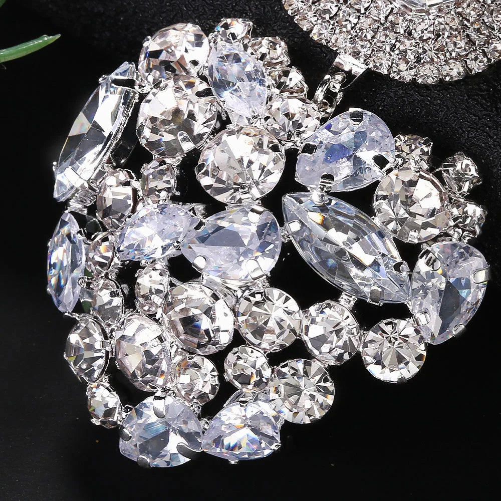 Stonefans Shiny Rhinestone Heart Dangle Earrings Luxury for Women Fashion Jewelry Square Earrings Statement 2024 Designer Y2k