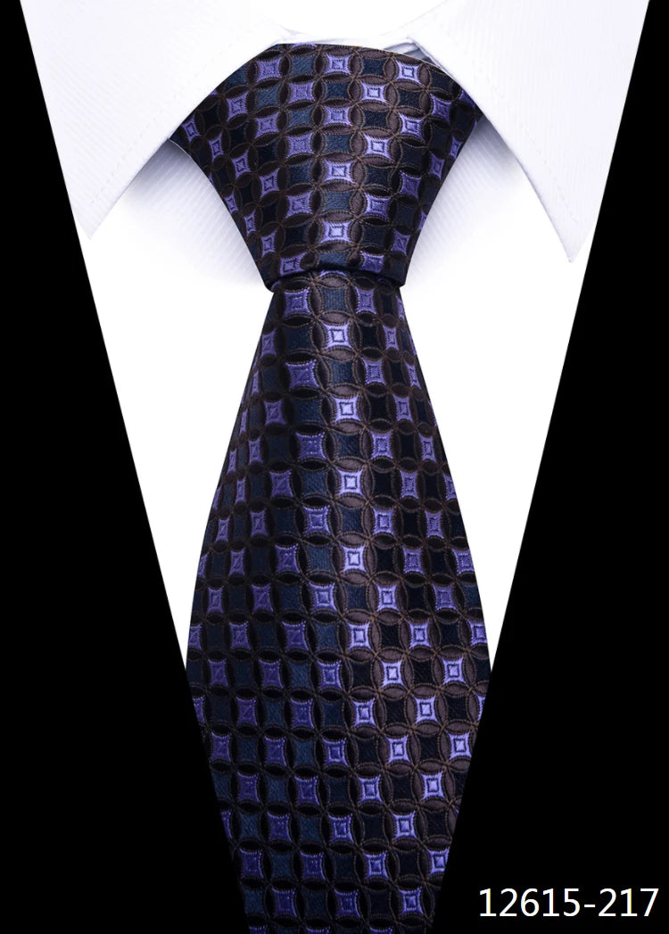 Newest Style 8 cm Necktie Man Blue Golden Striped Wedding Accessories Performance Tie Men Necktie Gravatas Fit Business