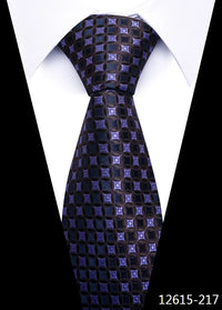 Newest Style 8 cm Necktie Man Blue Golden Striped Wedding Accessories Performance Tie Men Necktie Gravatas Fit Business