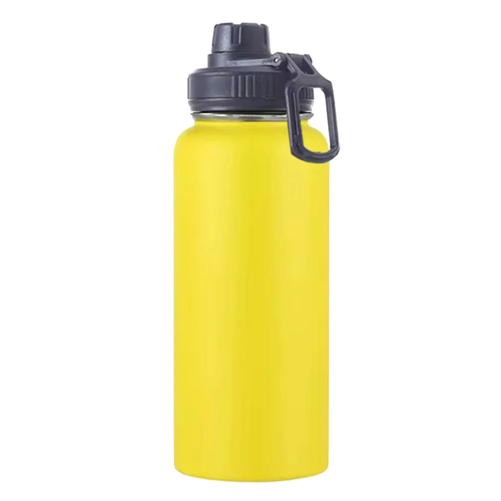 1pc Stainless Steel Insulated  1000ml/32oz Leakproof Water Bottle Double Wall Vacuum Thermal Drinkware Cup Perfect For Outdoor