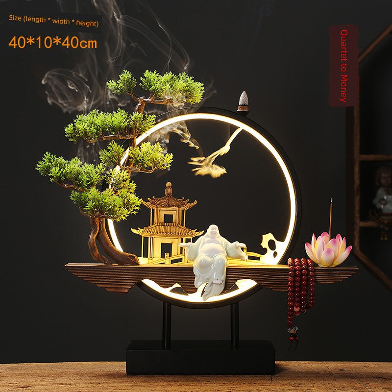 New Chinese Style Small Night Lamp Office Desk Surface Panel Opening Gift